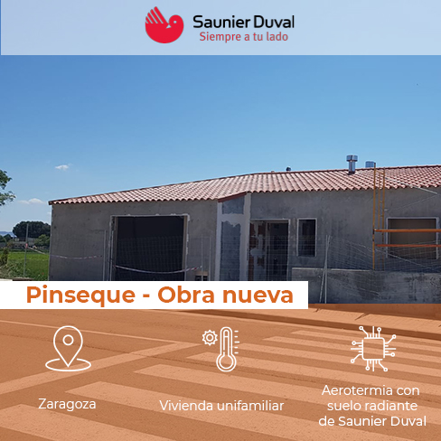 Instalación completa de aerotermia por suelo radiante/refrescante en Pinseque (Zaragoza) 1 pinseque obra nueva aerotermia suelo radiante refrescante saunier duval obra nueva irtesc zaragoza