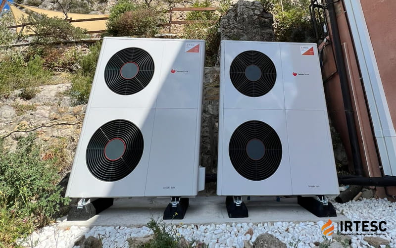 hotel la sal bombas exteriores instalacion aerotermia en cascada saunier duval genia split 12 irtesc huesca