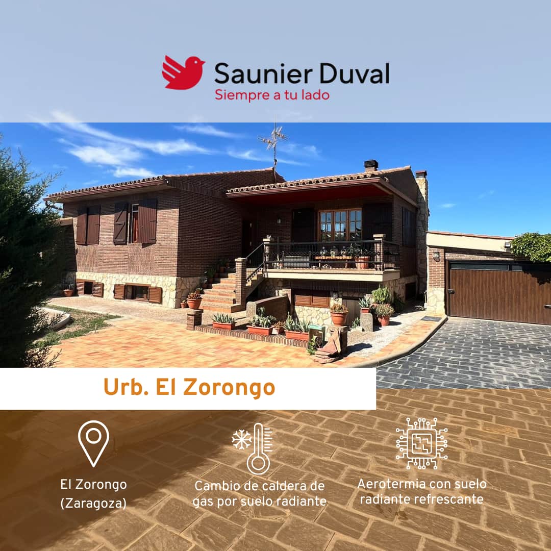 aerotermia con suelo radiante refrescante en El Zorongo
